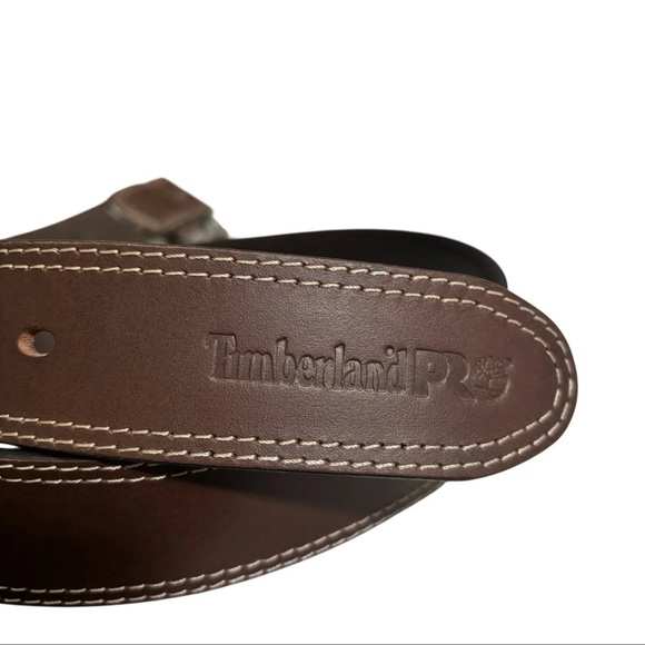 Timberland PRO Men's Genuine Brown Leather Belt Size 52 Casual - Picture 7 of 16